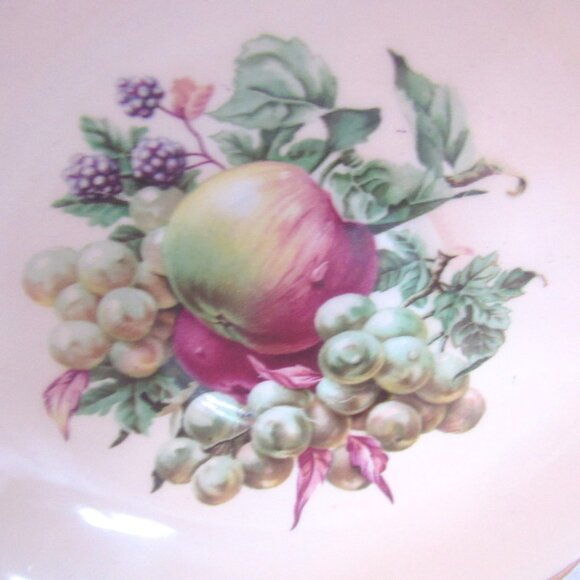 Regency Tea Cup and Saucer, Soft Beige Fabulous Fruit, Hand Painted, Gold,  I240 - Picture 5 of 8